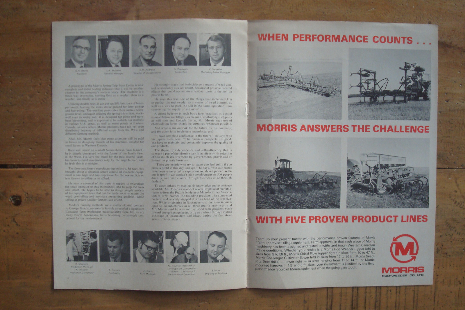 1973 Morris Manufacturing Brochure. Reprinted from Trade & Commerce Magazine