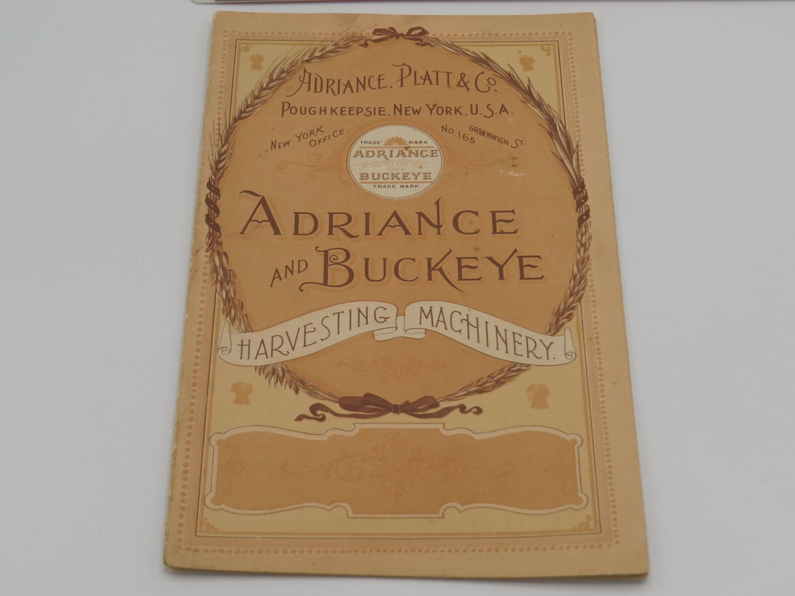 Vintage 1895 ADRIANCE BUCKEYE Harvesting Binder sales Brochure Catalog ORIGINAL