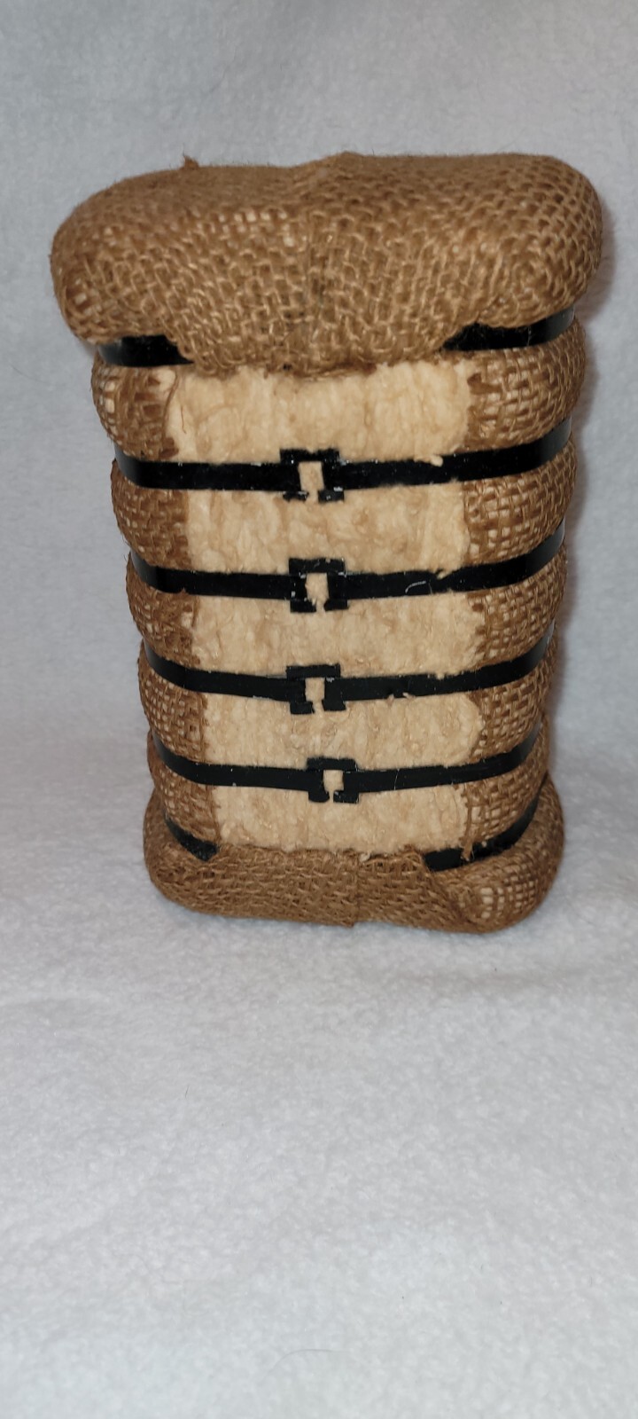 Vintage Souvenir Cotton Bale Wrapped W/ Burlap Farmhouse Decor 7.5″T
