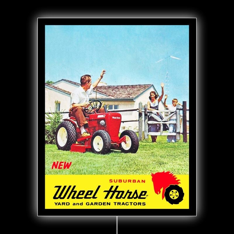 Wheel Horse Suburban Lawn Tractor NEW LED Hanging Lighted Sign: 18×23″