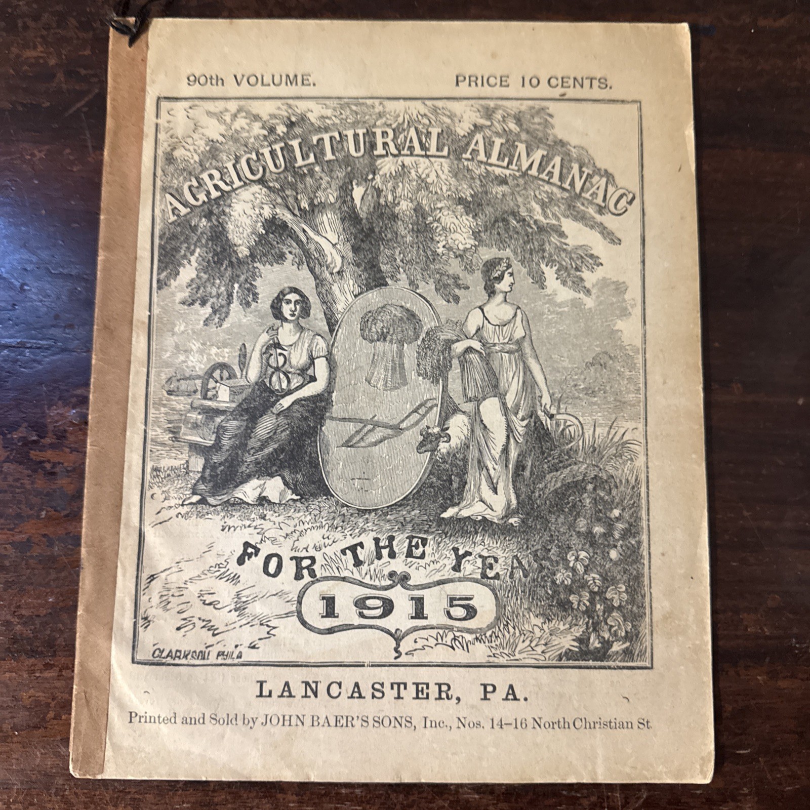 Vintage John Baer’s Agricultural Almanacs dated 1919, 1923 & 1929 Lancaster PA
