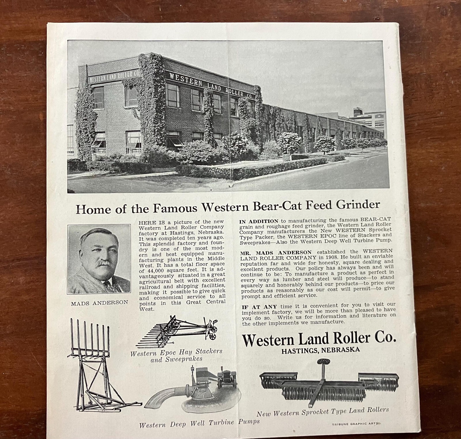 1920’s Western Bear Cat Feed Grinder Brochure & Letterhead Farming Advertisement