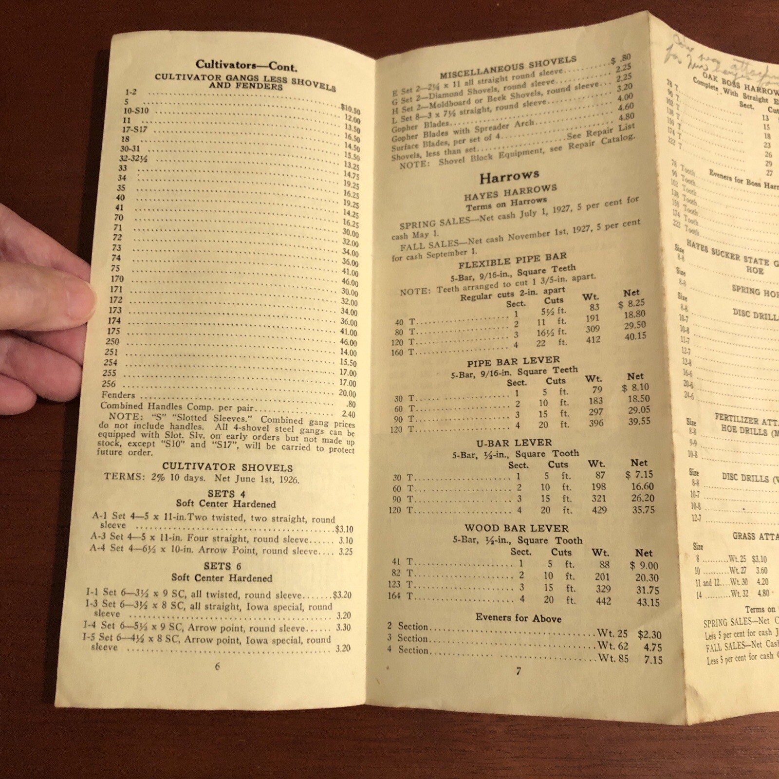 1926 HAYES FARMS TOOLS Dealer’s Price List No 56 ~ Pump ~ Galva, IL ~ AUTHENTIC!