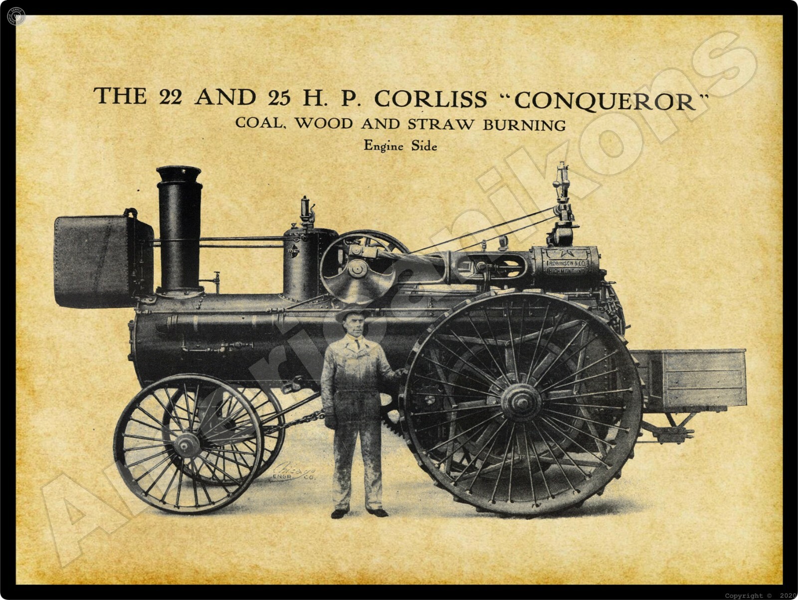 Robinson Conqueror Engine NEW Metal Sign – 24″x30″ USA STEEL XL Size 7 lbs