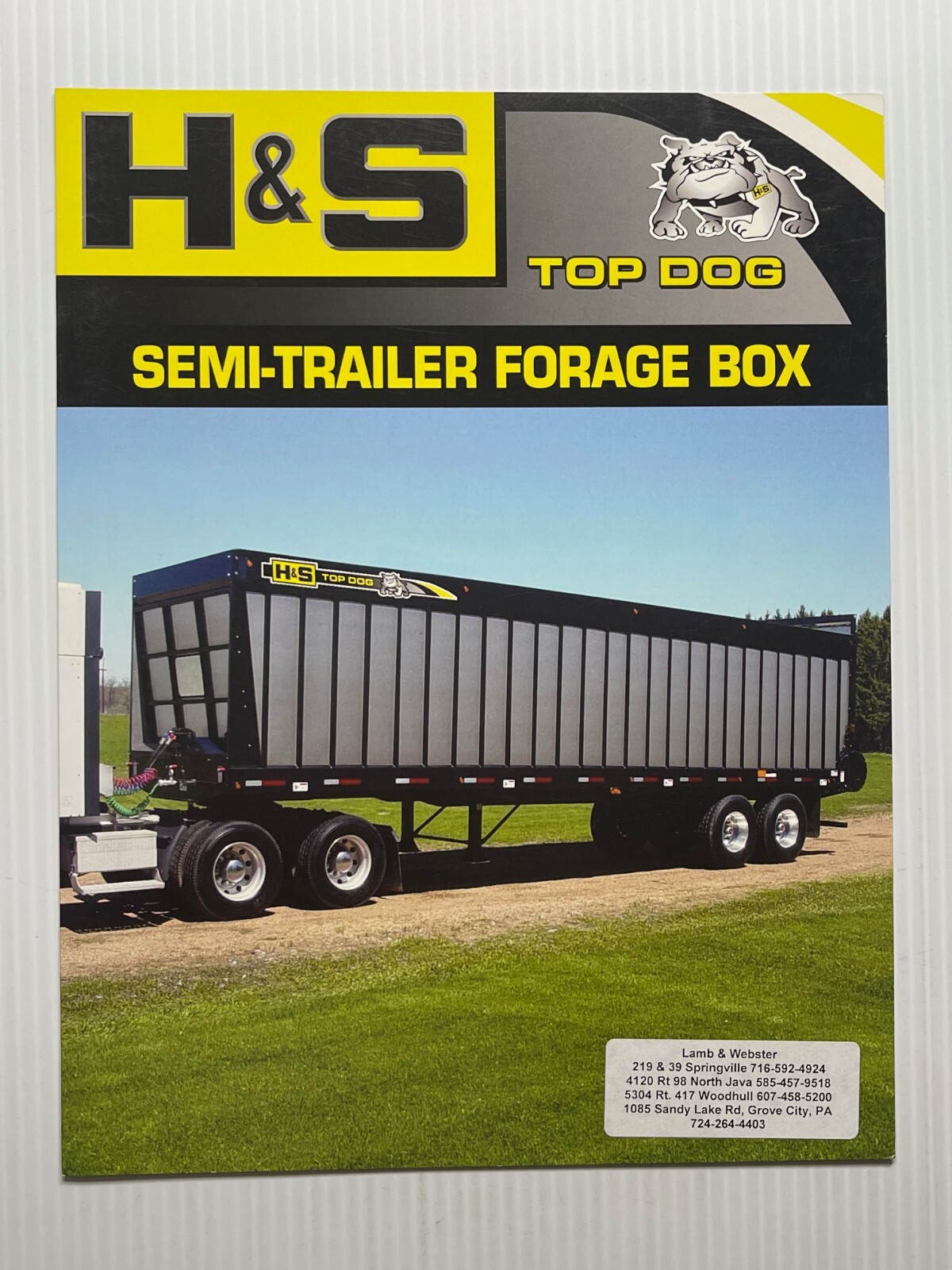 H&S – Semi Trailer Forage Box Sales Brochure *Original Dated 2011*