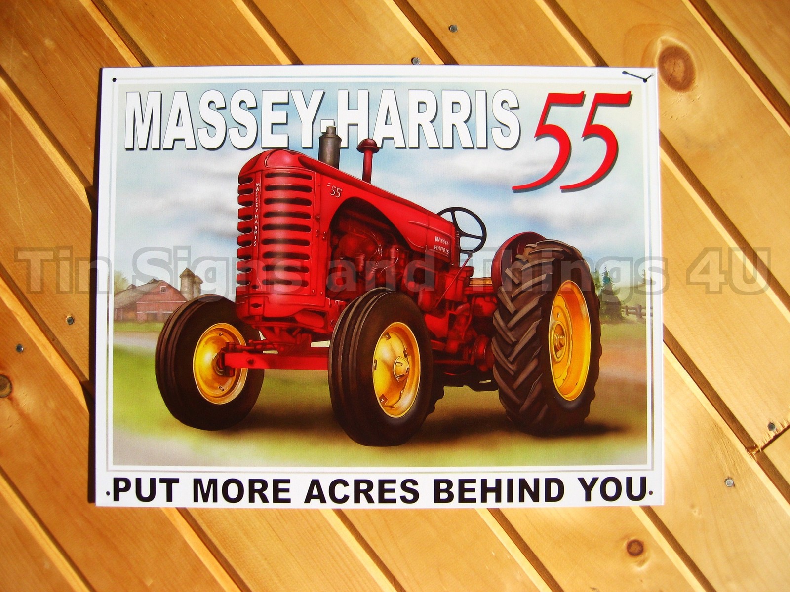 Massey Harris 55 TIN SIGN antique vintage tractor metal farm decor garage 1168