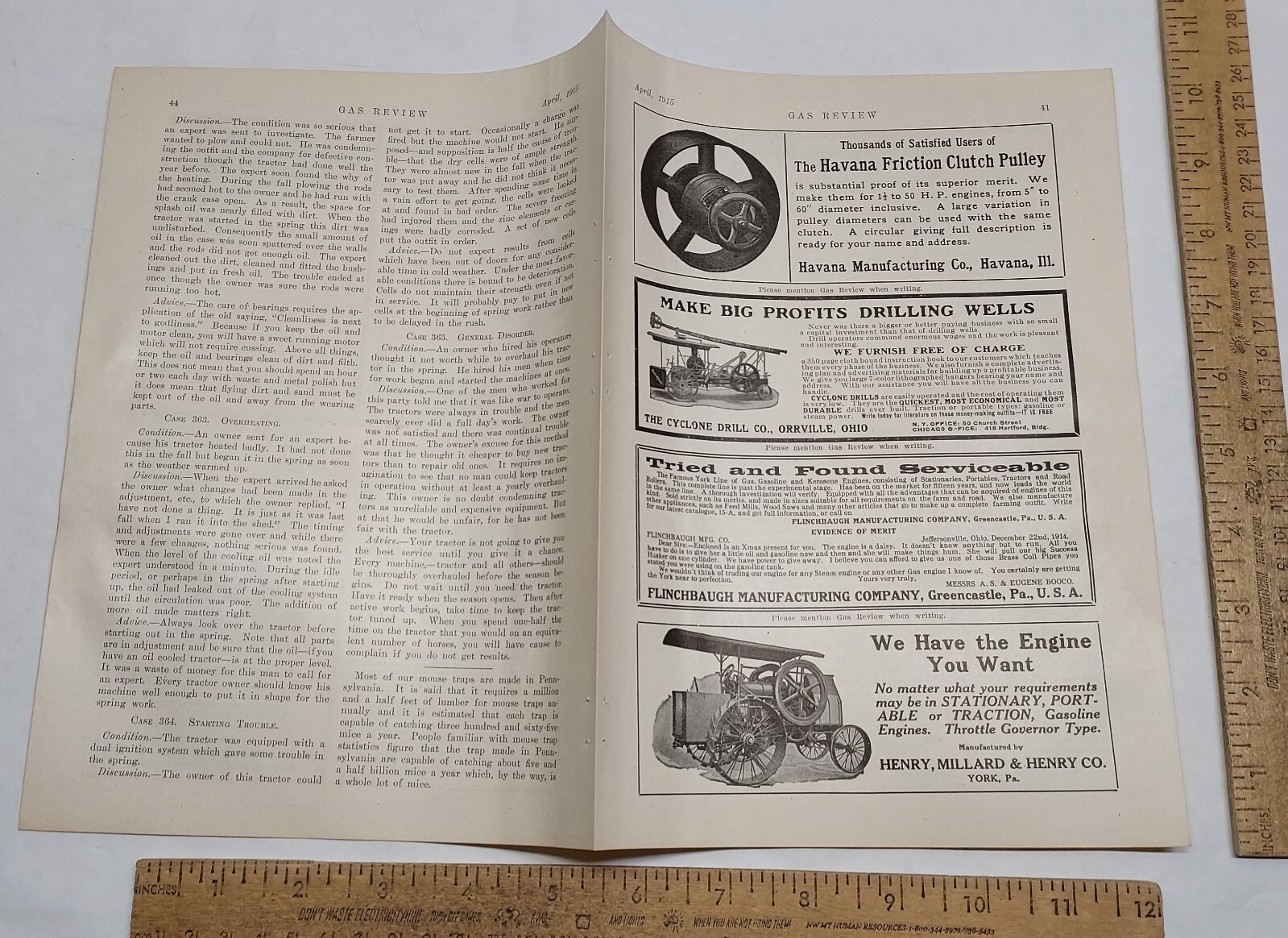 1915 – HENRY, MILLARD & HENRY CO Engines – magazine ad – listing #5823