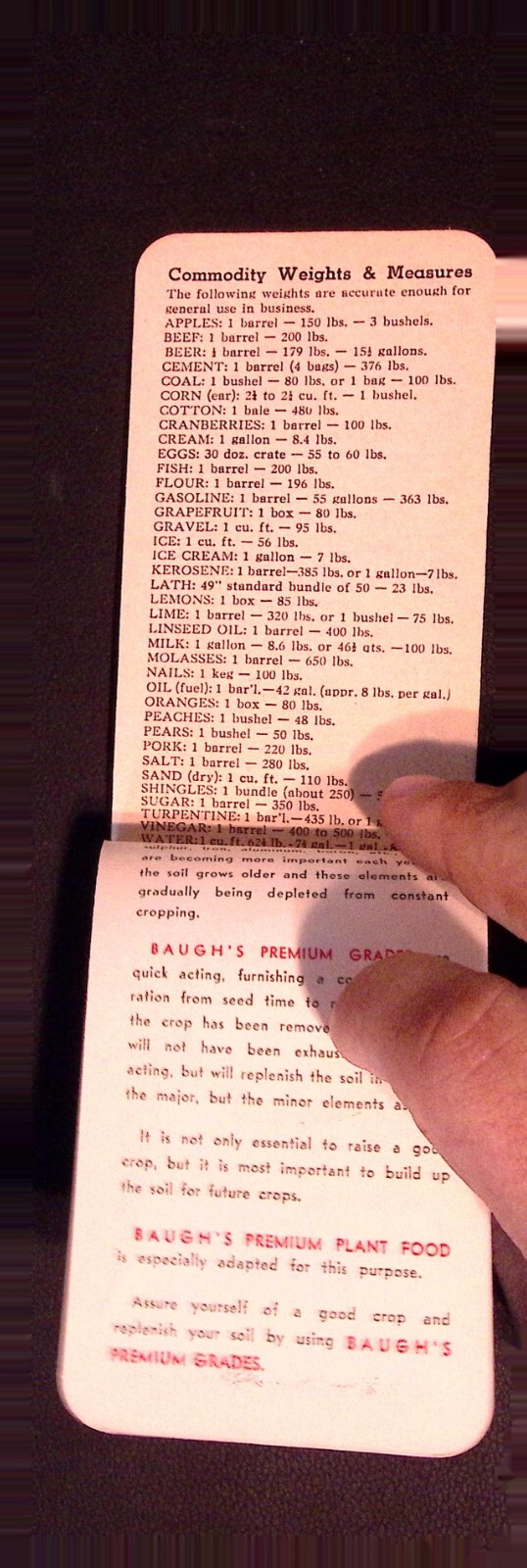 Baugh’s Fertilizers Advertising Scratch Pad and Information