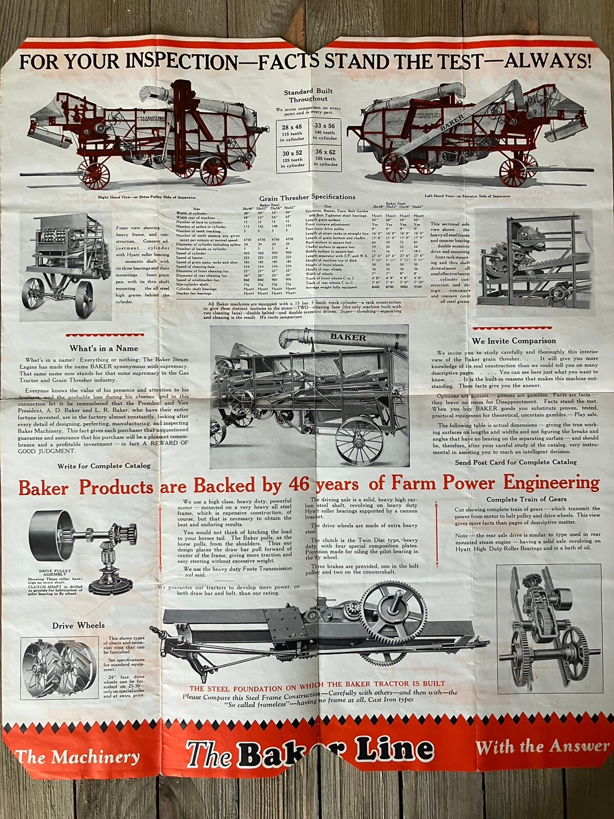 Vintage Advertisment Baker Line Agricultural Equipment Brochure