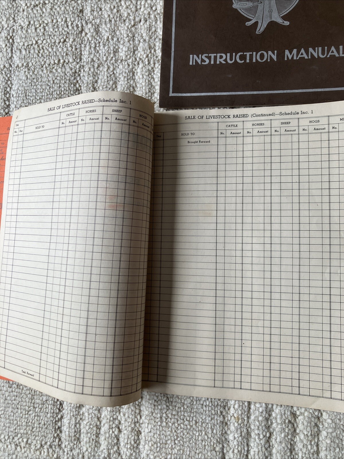 Vintage 1940-60’s Advertising Farm Record Books Reed City Michigan And Others