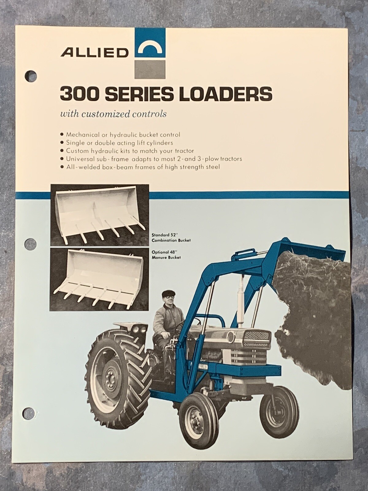 Allied 300 Series Loaders~ Chicago IL ~Sales Information Catalog Page~ Vintage