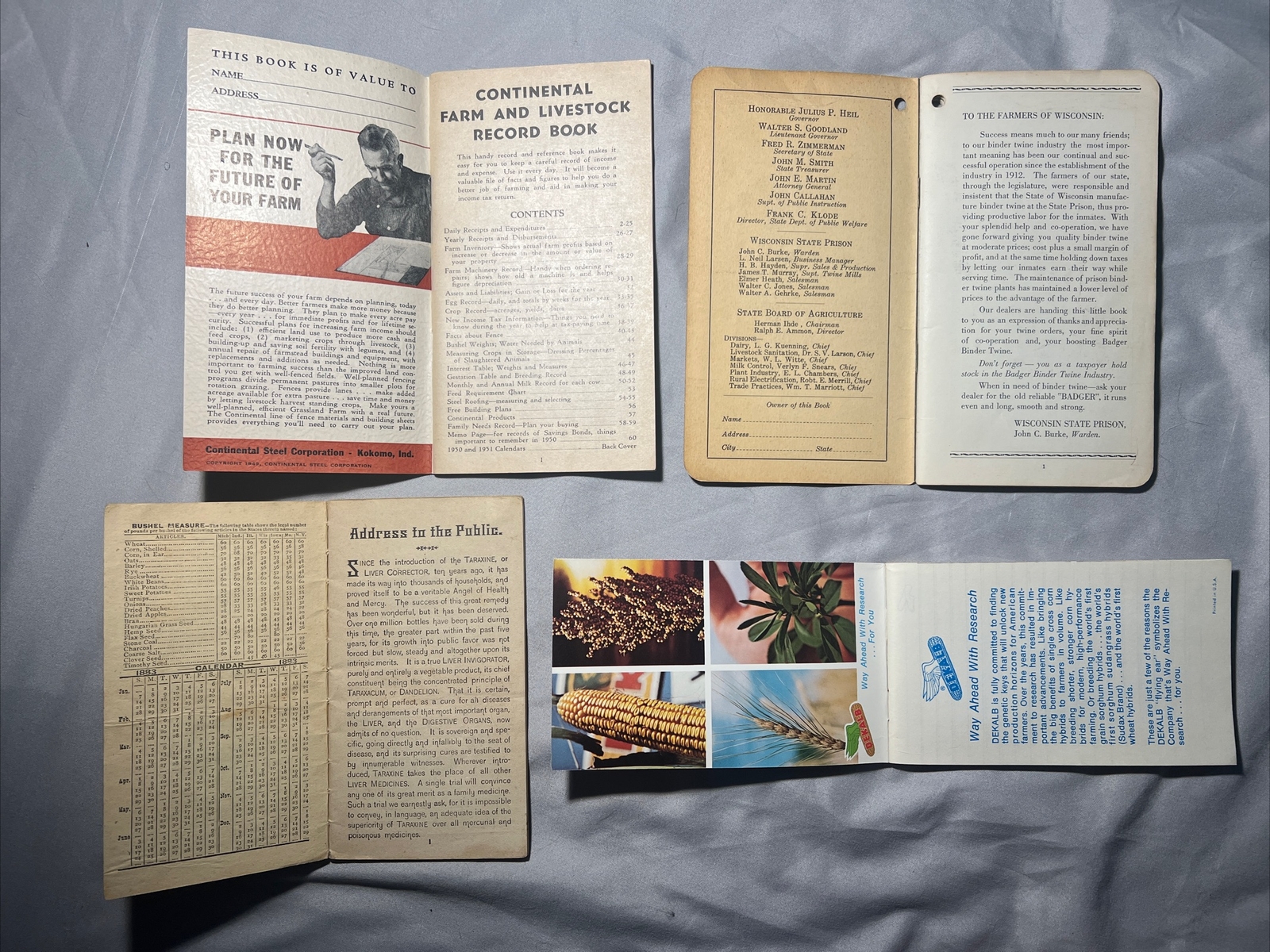 Vtg Lot Of 4 Agricultural Notebooks Guides Keifer’s Continental Badger Dekalb