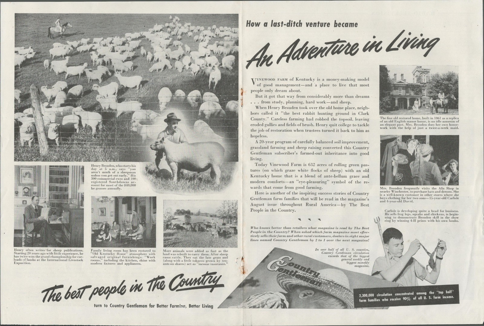Vintage Country Gentleman Magazine Promo PRINT AD AD502