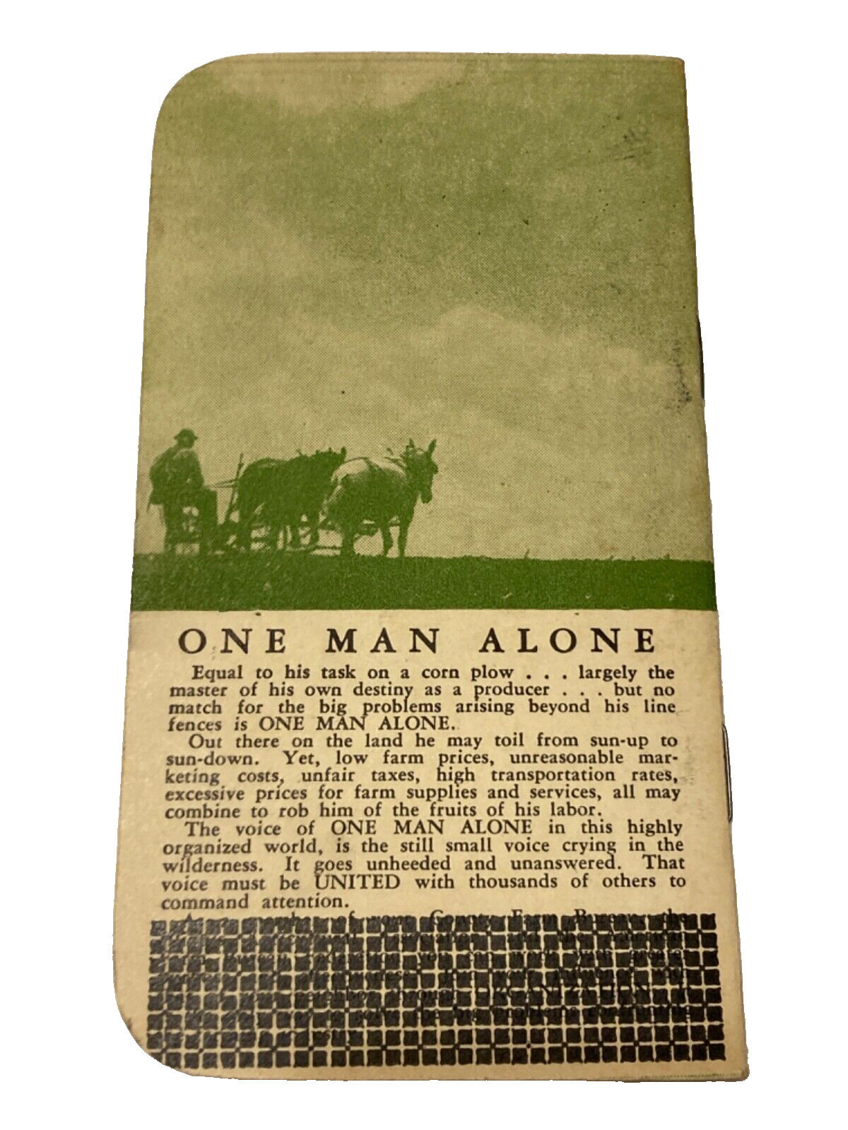 VTG 1941 FARM BUREAU OF IOWA POCKET LEDGER NOTEPAD