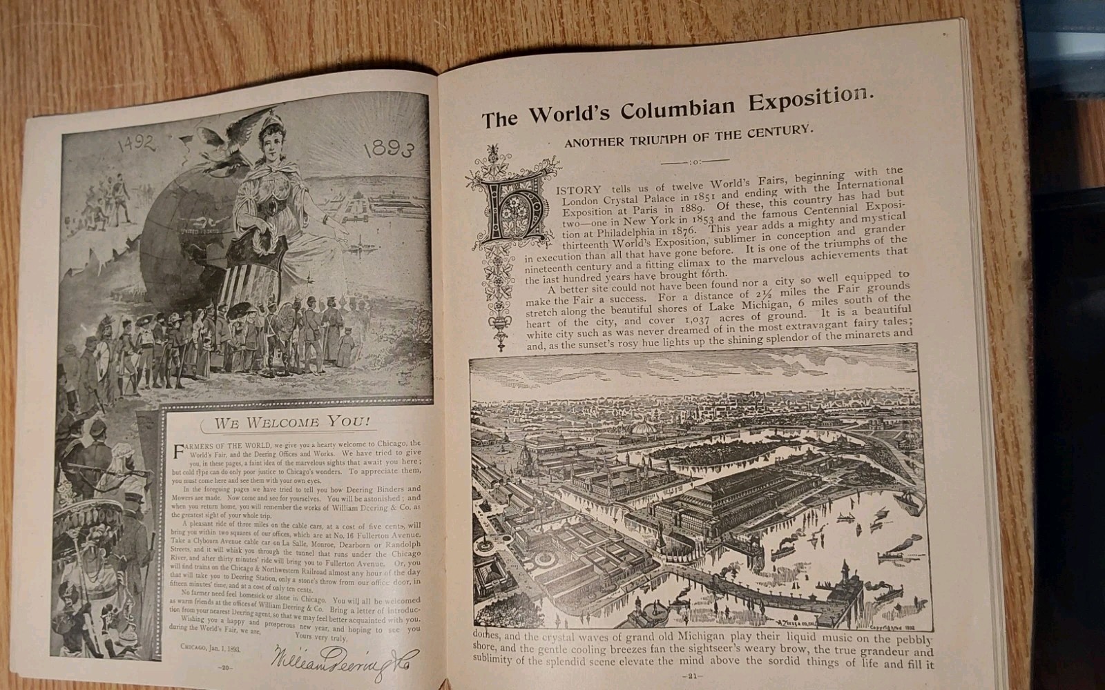 VINTAGE DEERING CO. CUTTING MACHINERY BOOKLET ”TRIUMPHS OF THE 19th CENTURY”