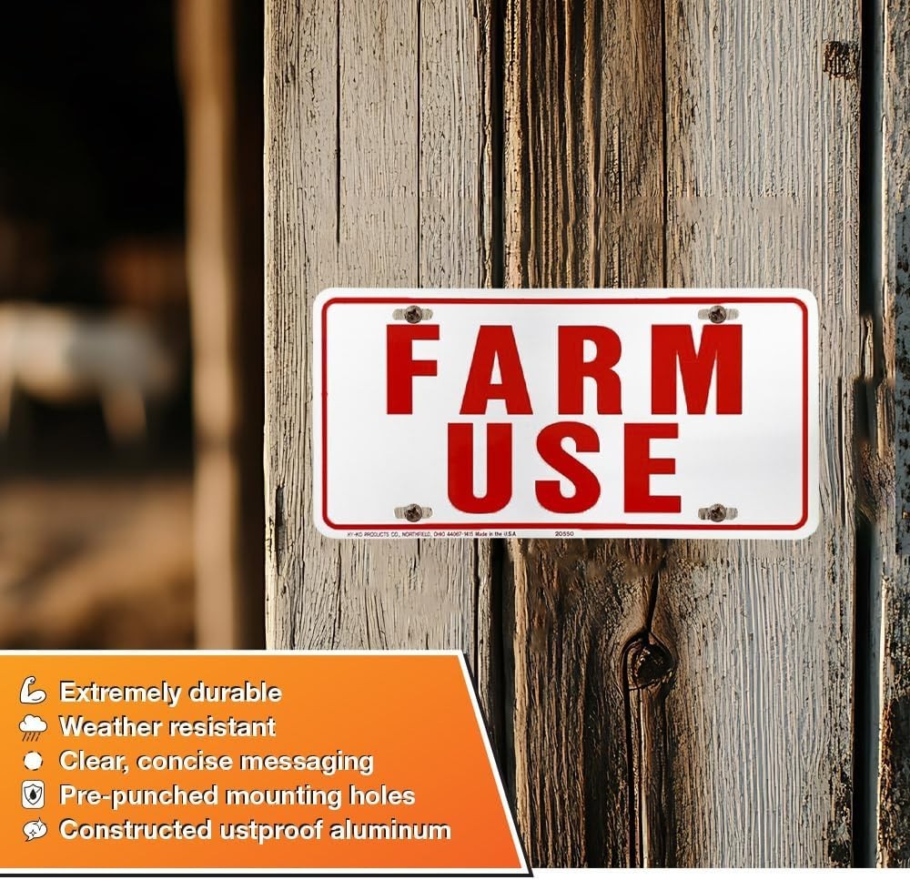 Weather-Resistant Farm Use ID Tag – 6×12 Aluminum Sign in Red/White