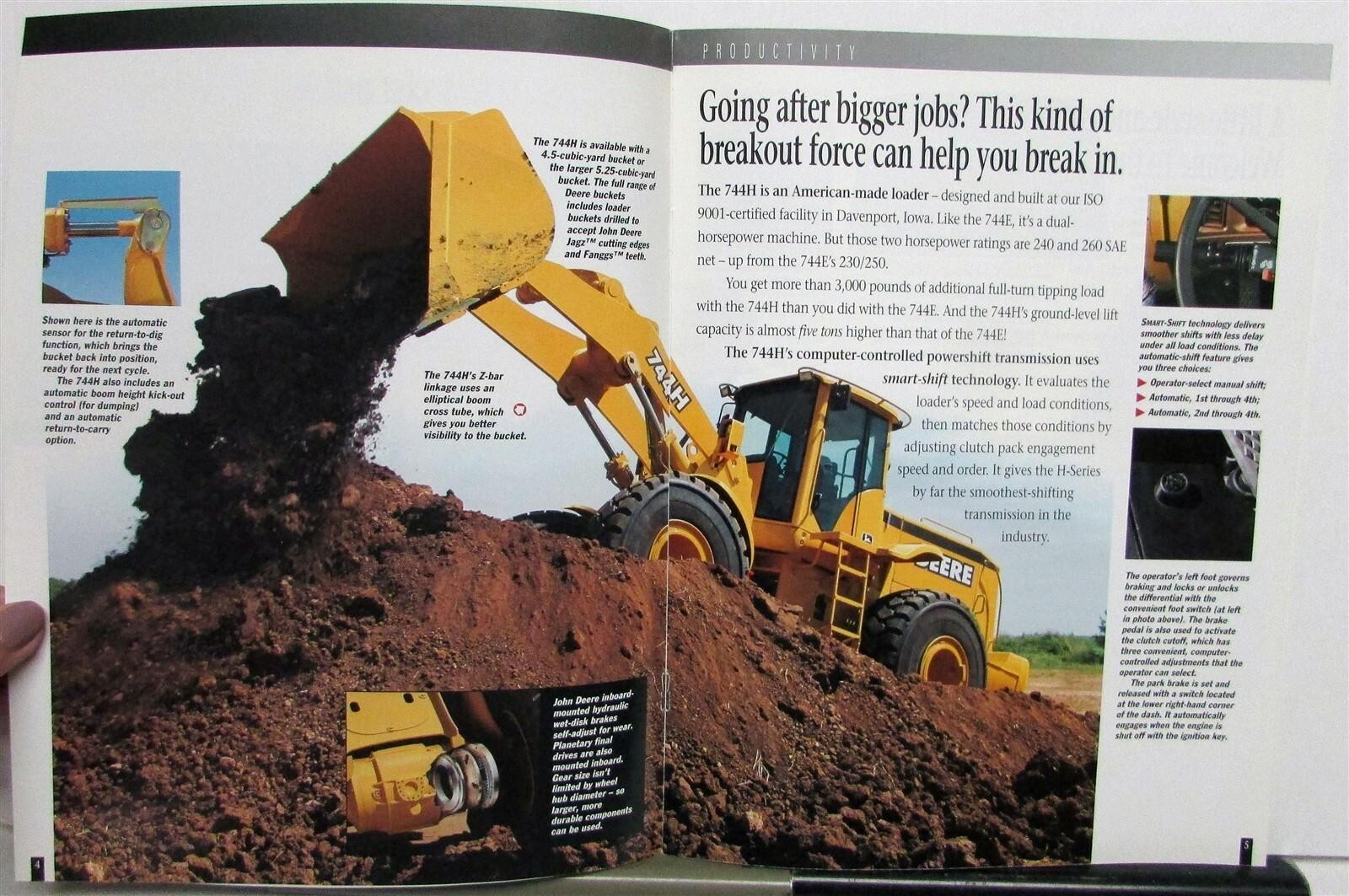 1998 John Deere 744H Loaders Specifications Construction Brochure