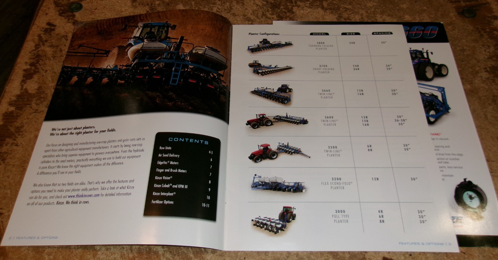 2-lot 2009/10 kinze planter brochures in nice shape used
