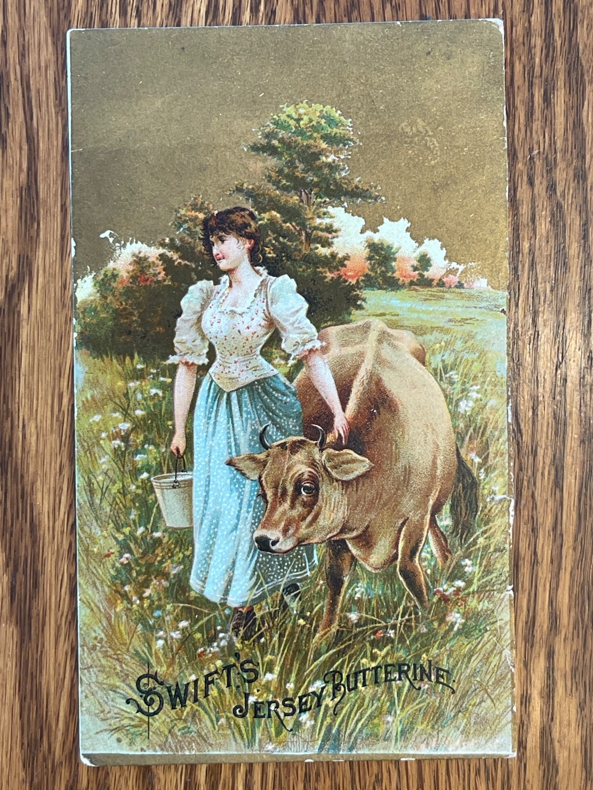 Swift’s Jersey Butterine 1880s Advertising Card, Union Stock Yards, Chicago