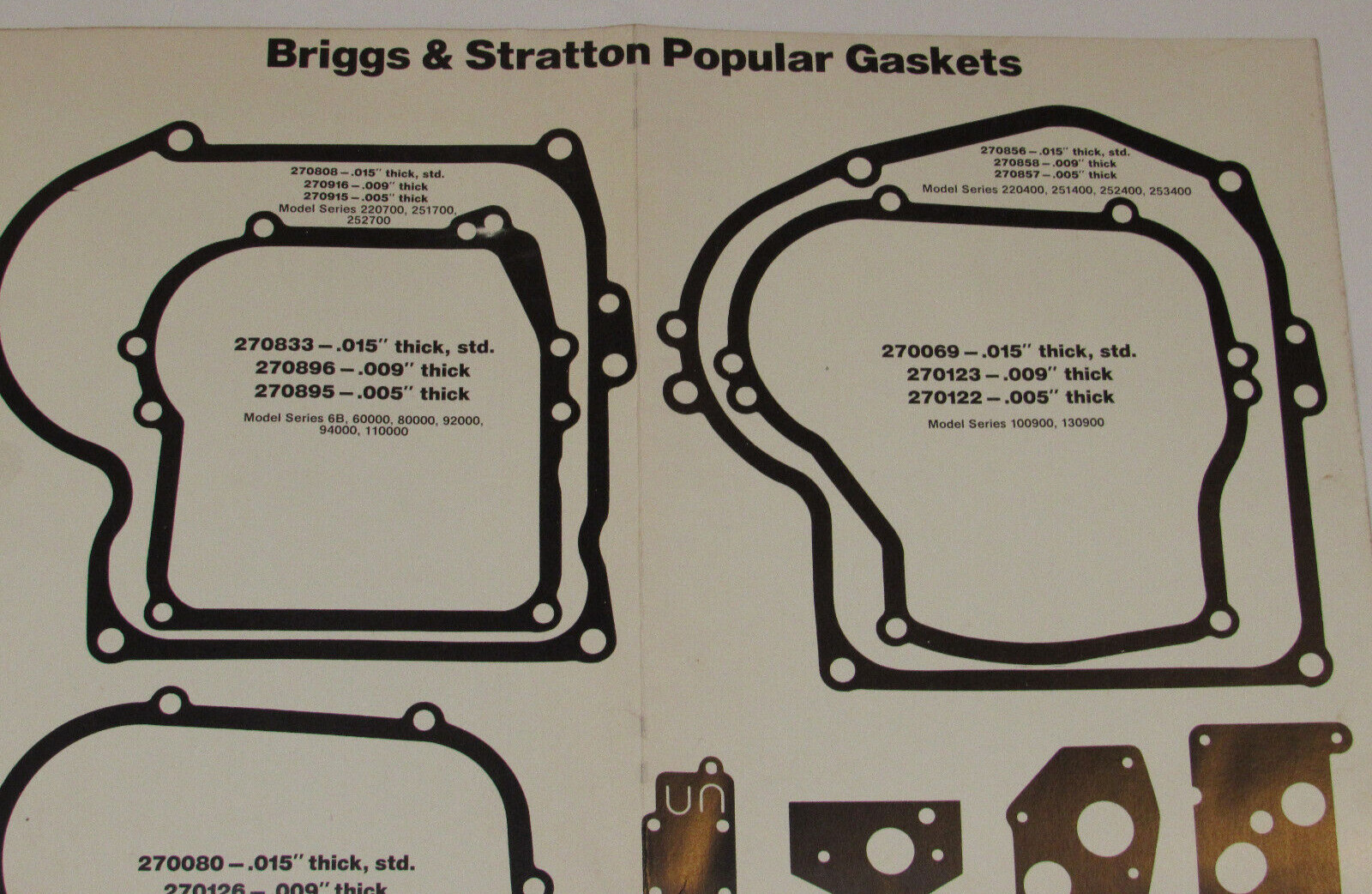 VTG 1980 BRIGGS & STRATTON MUFFLERS REFERENCE CHART/COLOR POSTER! 23×29″! +BONUS
