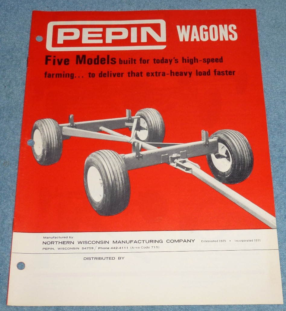 Vintage Pepin Farm Wagons Brochure Model Specs – Northern Wisconsin Mfg Co
