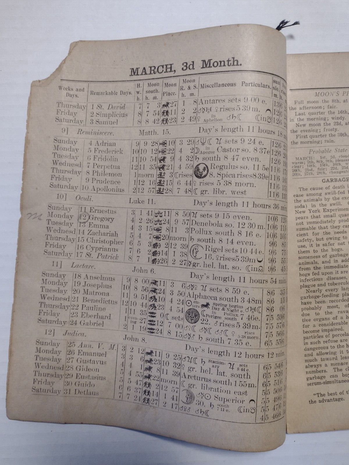 1917 John Baer’s Sons Lancaster, PA Agricultural Almanac