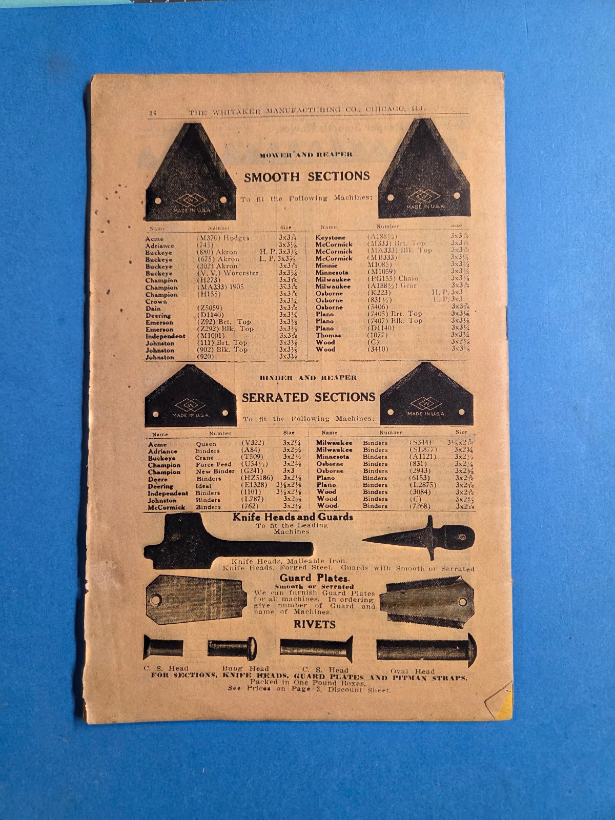Whitaker Farm Auto Tractor Supply Catalog 1915
