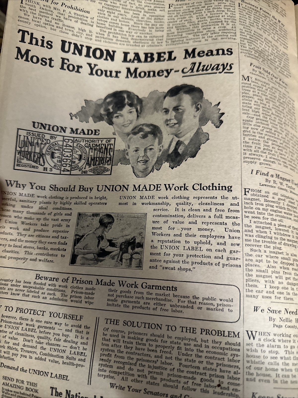 1928 Capper’s Farmer Magazine Cover Only Vintage Farmhouse Art Advertising