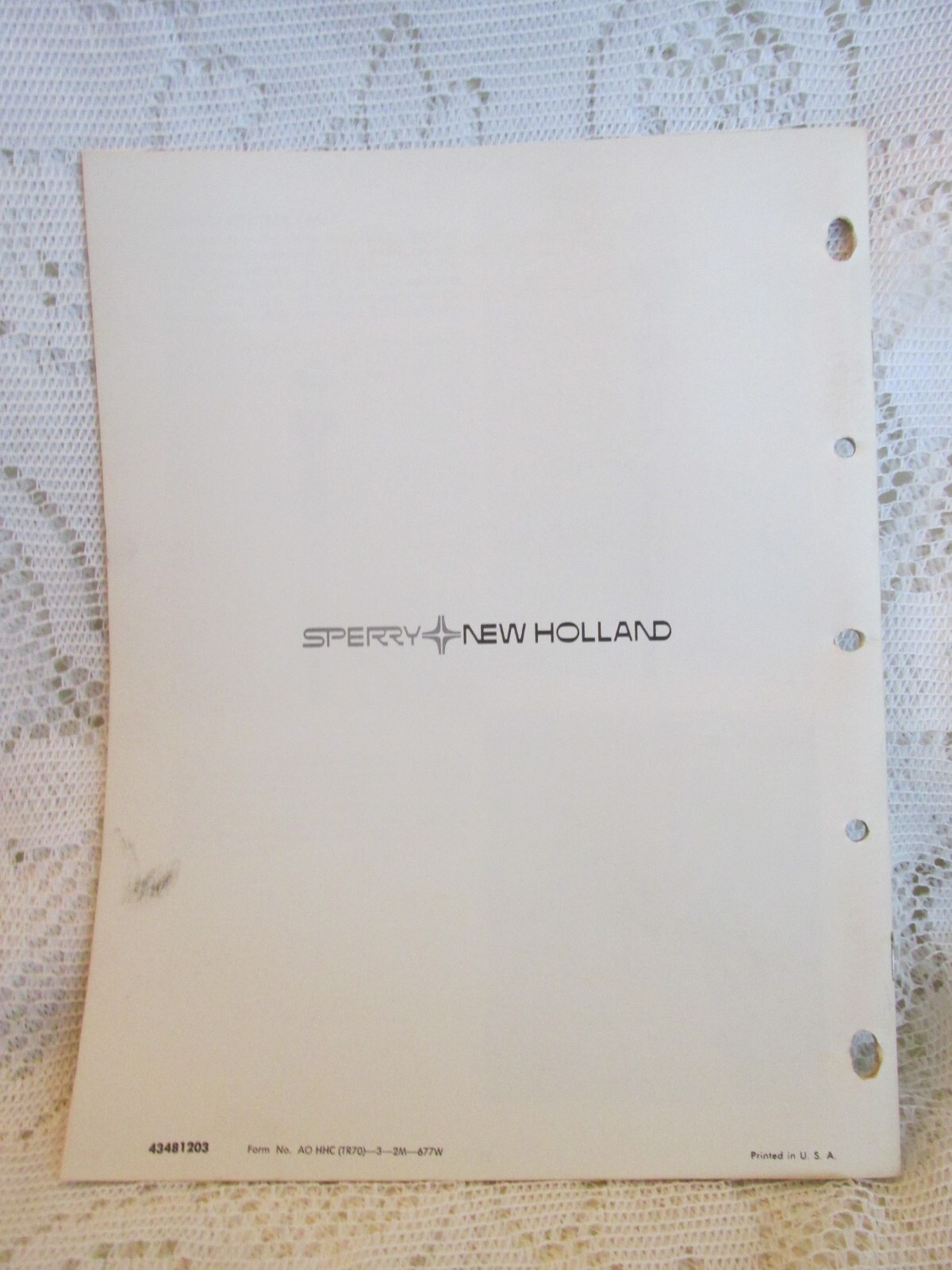 Sperry New Holland Operator’s Manual – Header Height Control 960 Grain Head
