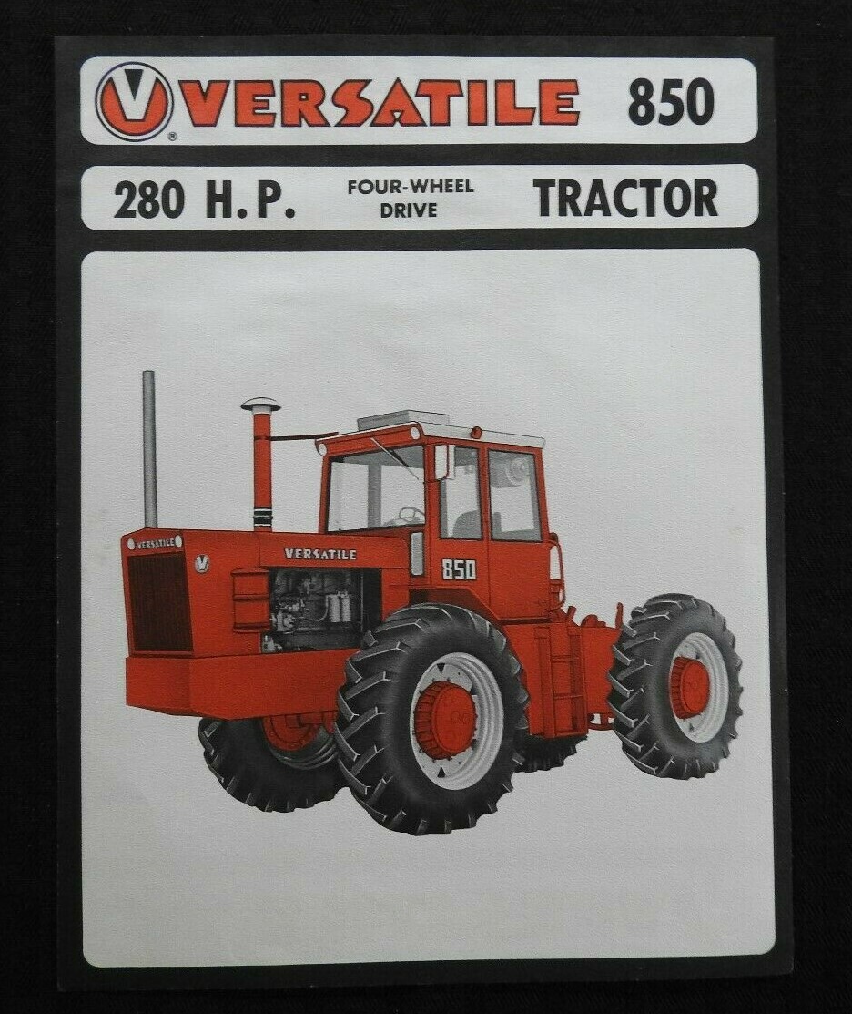 1973-1977 VERSATILE “850 4WD 280hp TRACTOR” SPECIFICATIONS SALES BROCHURE NICE