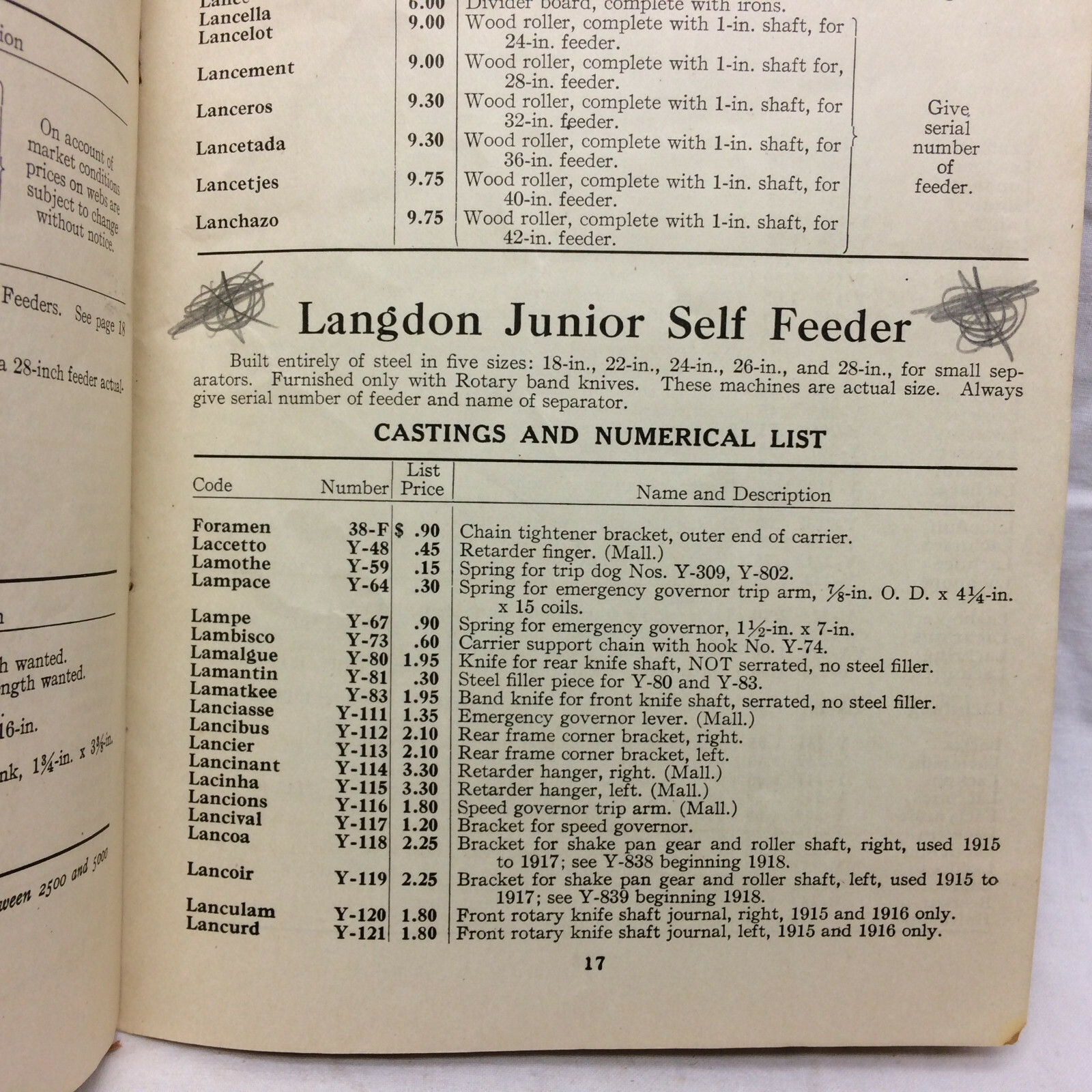 Vintage Booklet 1922 Hart Grain Weigher Co. Peoria, Indiana Repair Price List