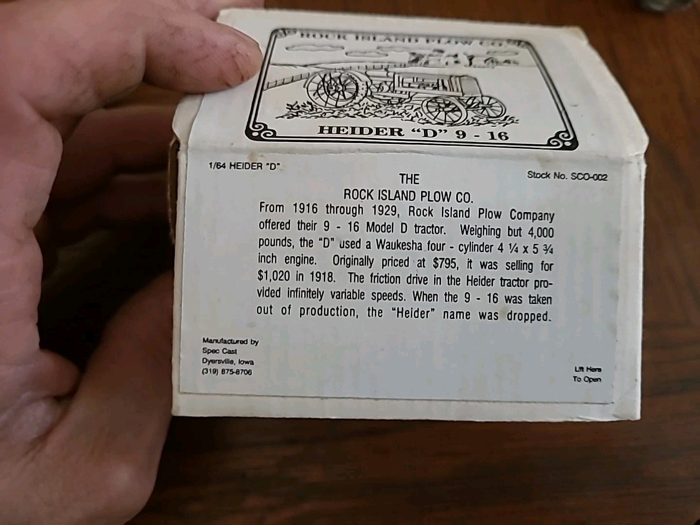 Rock Island Plow Co. HEIDER “D” 9-16, 1/64