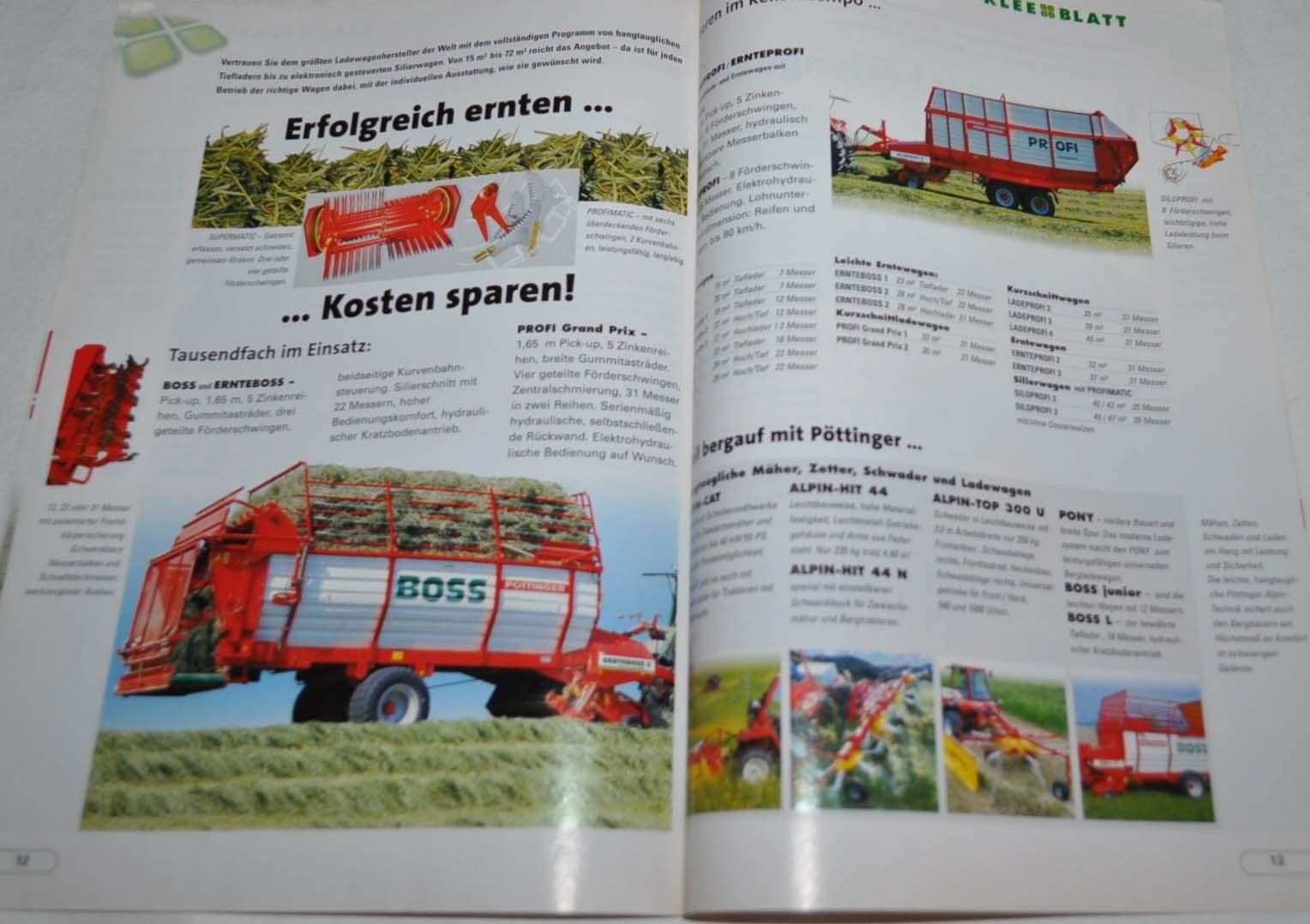 Pottinger Klee Blat Landmaschinen Traktor Tractor Brochure Prospekt