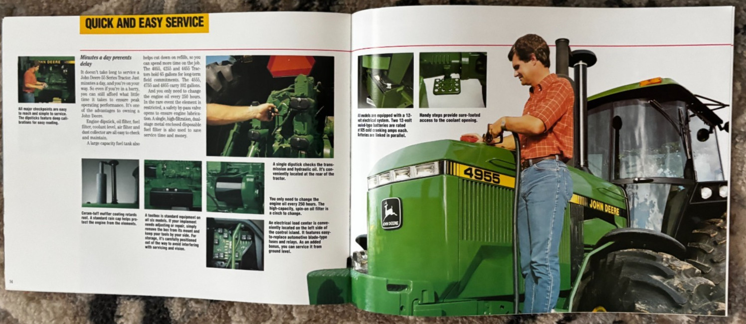 John Deere 4055 4255 4455 4555 4755 4955 Tractor for 1990 Brochure DCPA26