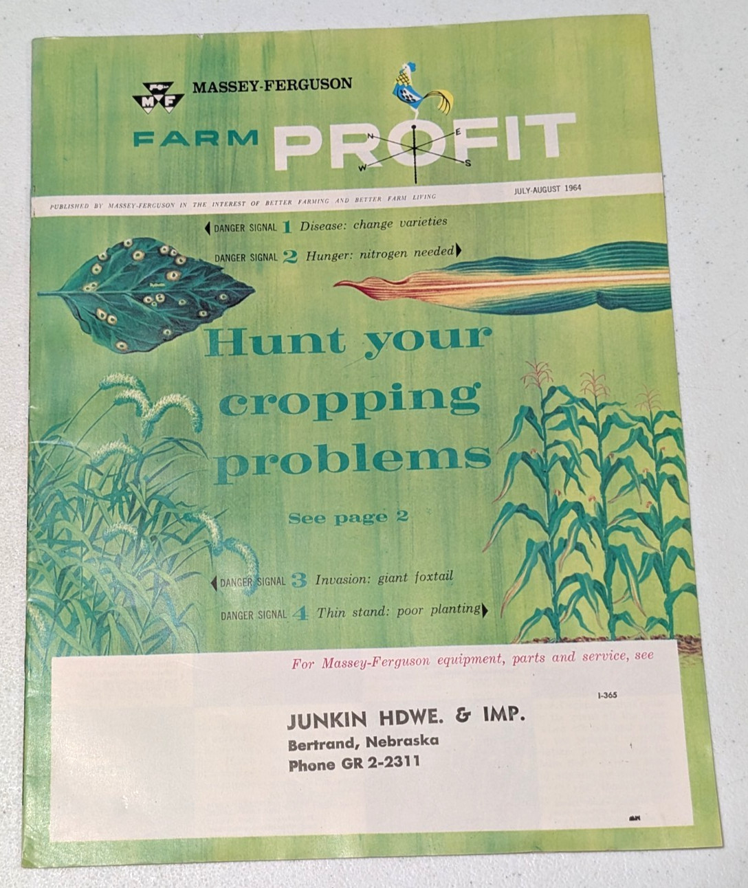 Massey Ferguson Farm Profit Magazine, July-August 1964, 23 pages, Bertrand, Neb.
