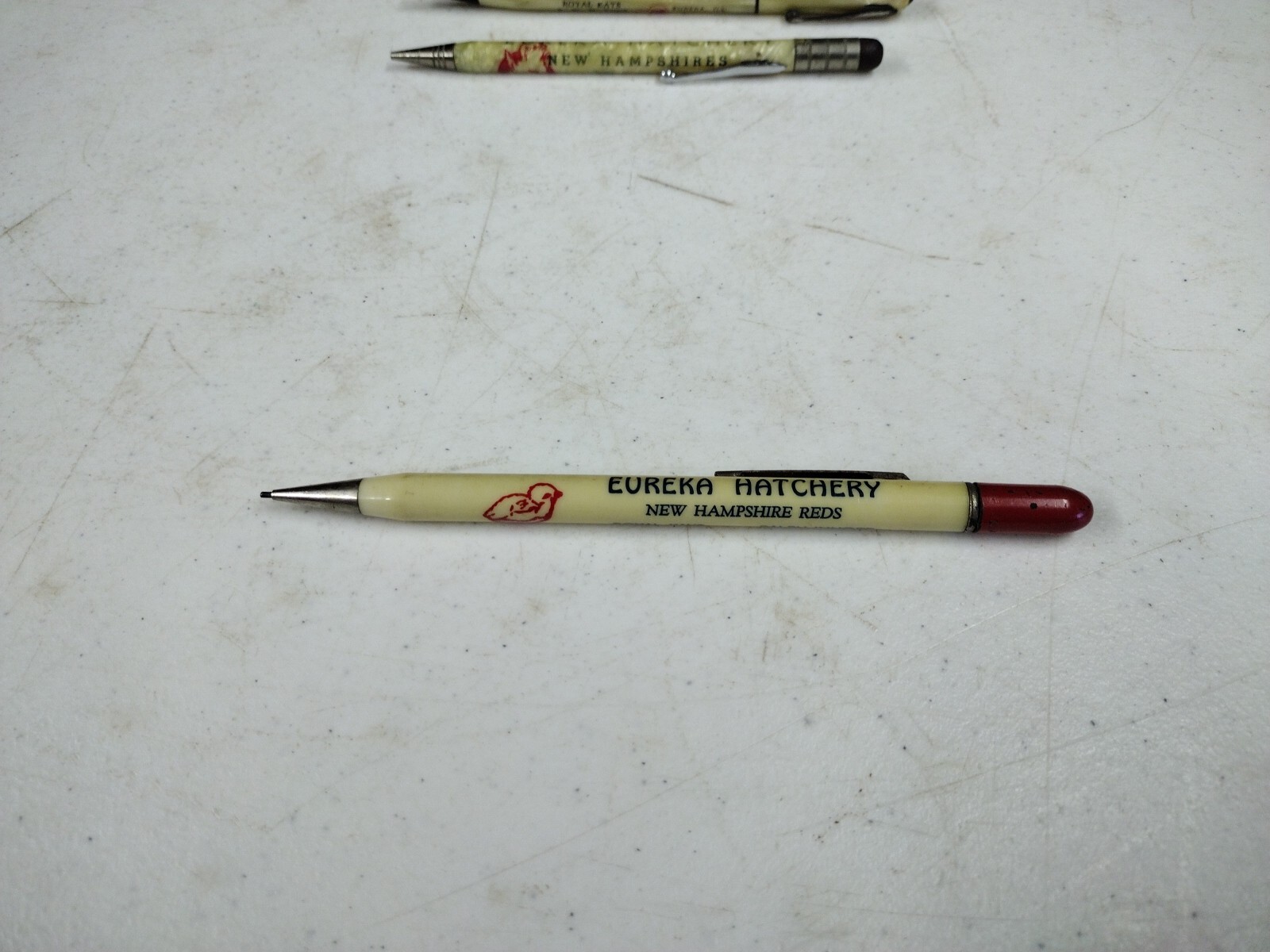 Vintage Lot Of 3 Eureka Illinois Hatchery Advertising Mechanical Pencils