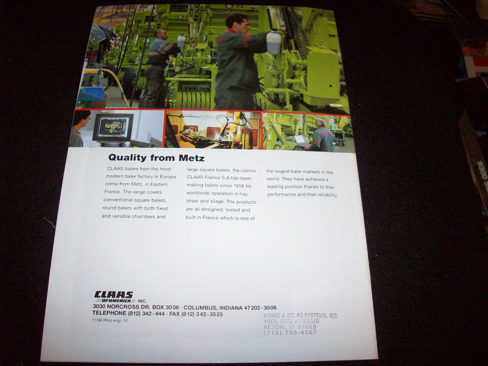 Claas Square Hay Baler Advertising Brochure Quadrant 1150 1150 Roto Cut