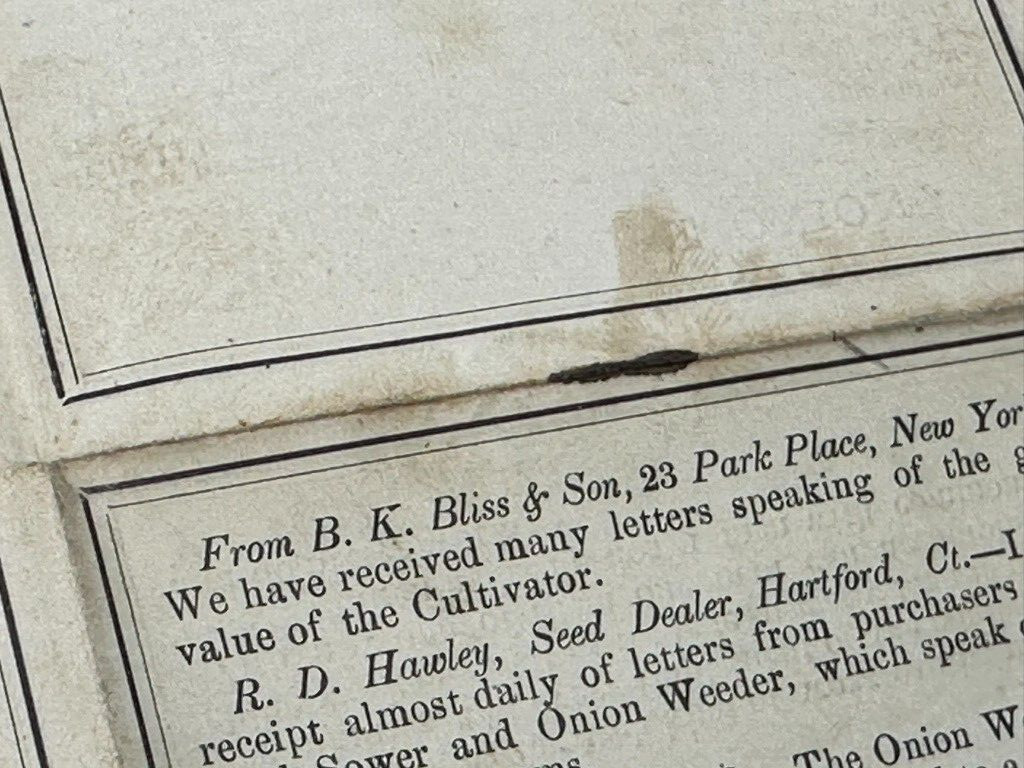 1870s COMSTOCK Cultivator Onion Weeder FARM Advertising EAST HARTFORD CONN