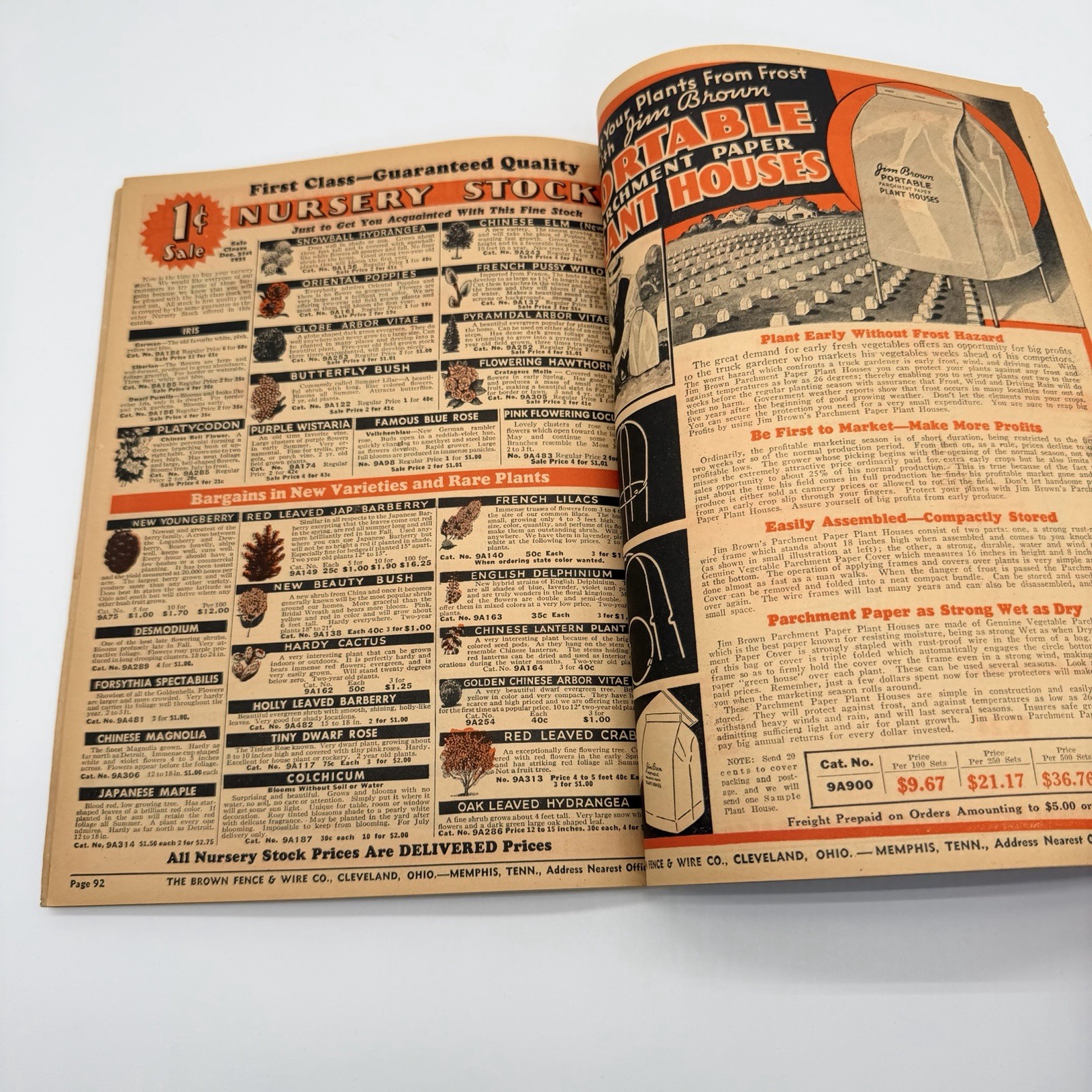 JIM BROWN’S 1935 BARGAIN BOOK – THE BROWN FENCE & WIRE CO.- Catalog