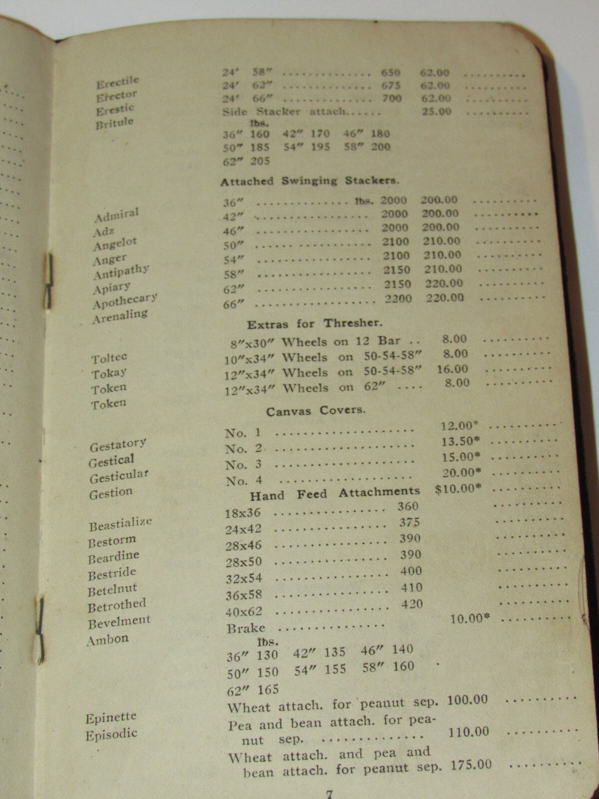 VINTAGE 1913 J. I. CASE THRESHING MACHINE CO PRICE LIST! SALESMAN’S COPY! JI