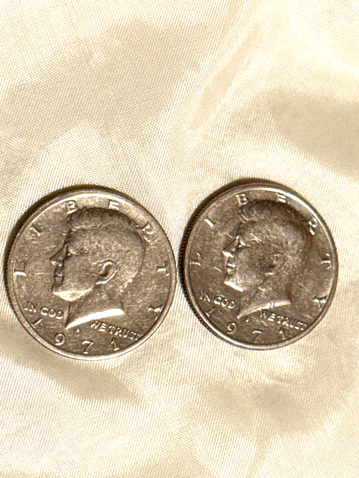 1971-D Kennedy Half Dollars, 2 Circulated Coins