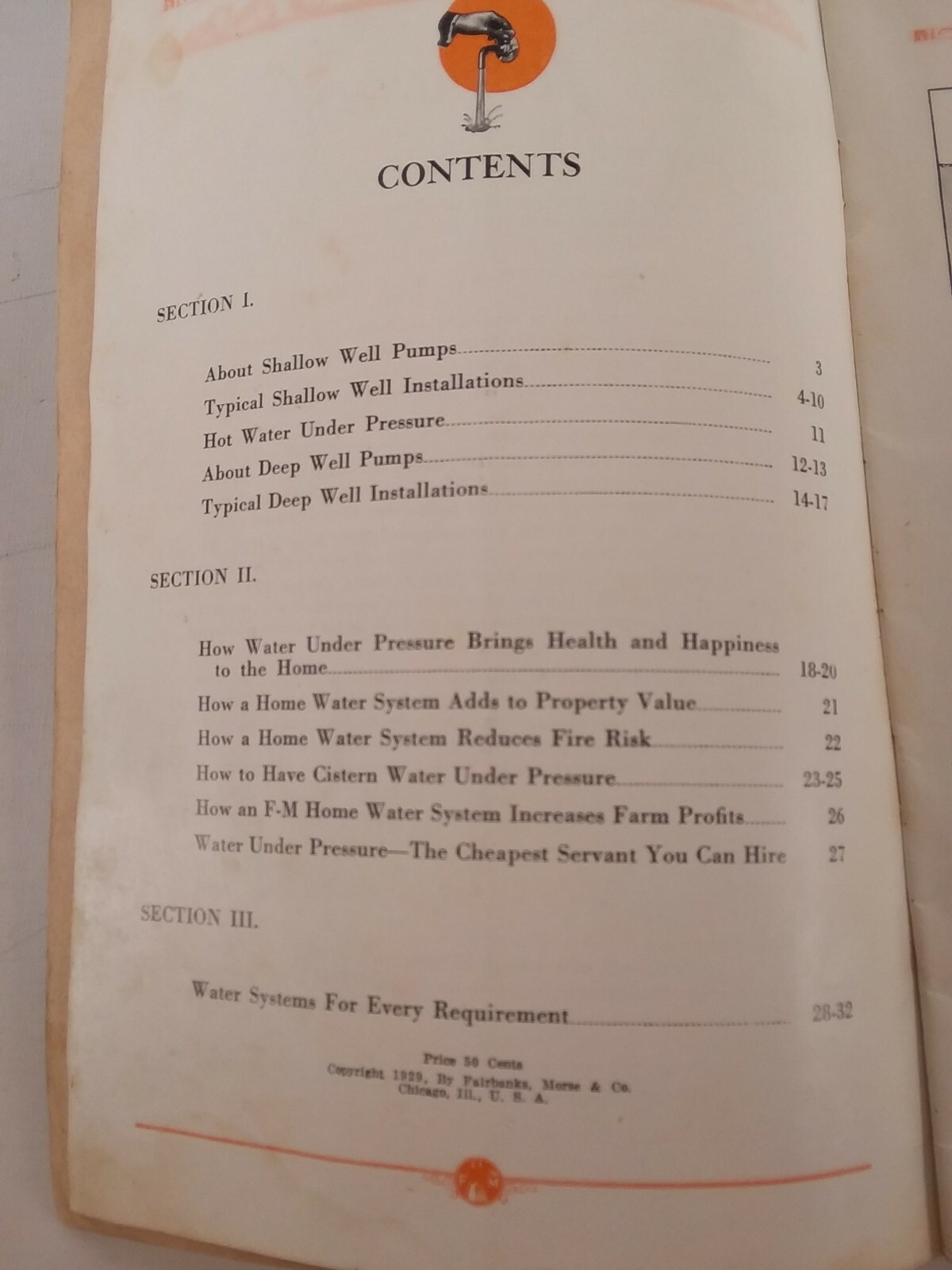 1929 Fairbanks Morse Home Water service catalog pamphlet vintage Lose page’s