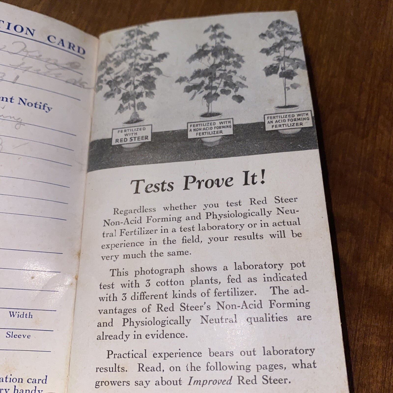 Vintage 1945 Swift’s Red Steer Brand Fertilizers Advertising Memo Book Notepad