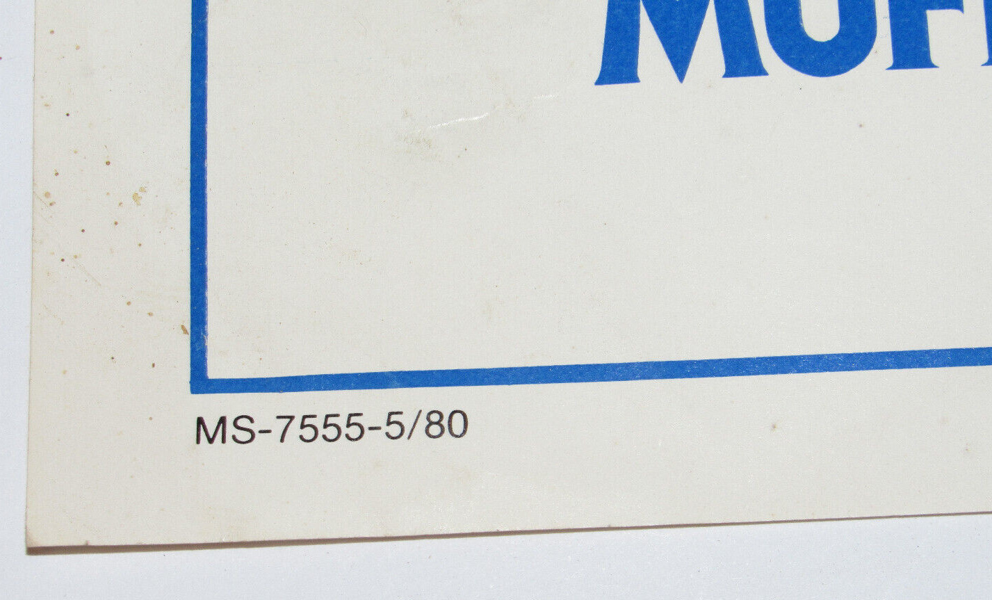 VTG 1980 BRIGGS & STRATTON MUFFLERS REFERENCE CHART/COLOR POSTER! 23×29″! +BONUS