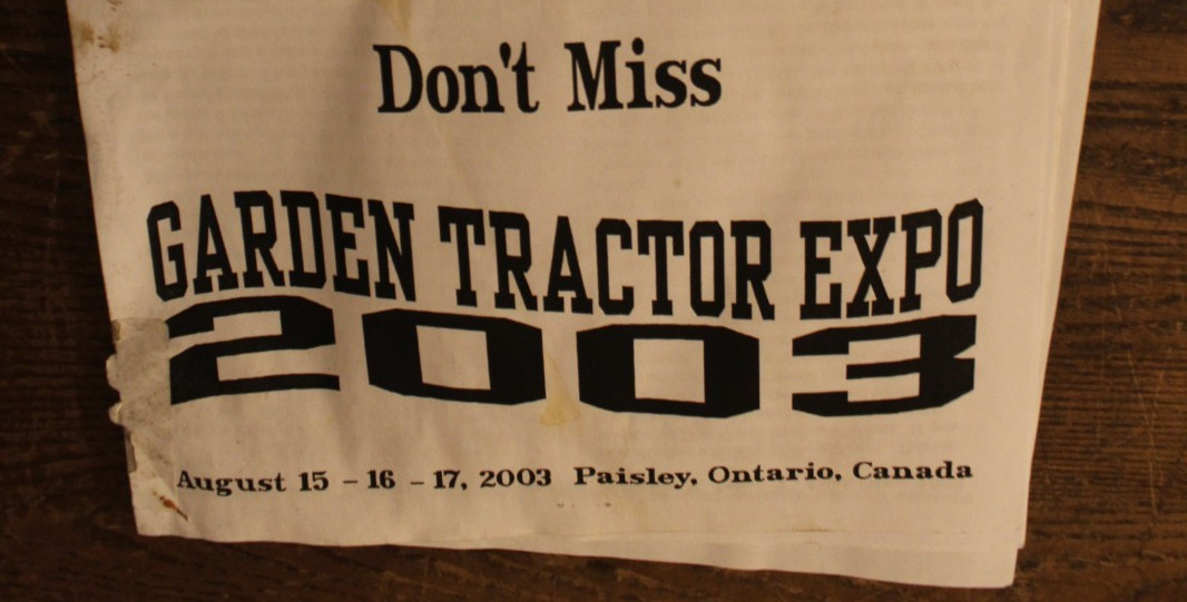 Garden Expo 2003 Paperwork and 2 “George” Decals (Garden Tractor)