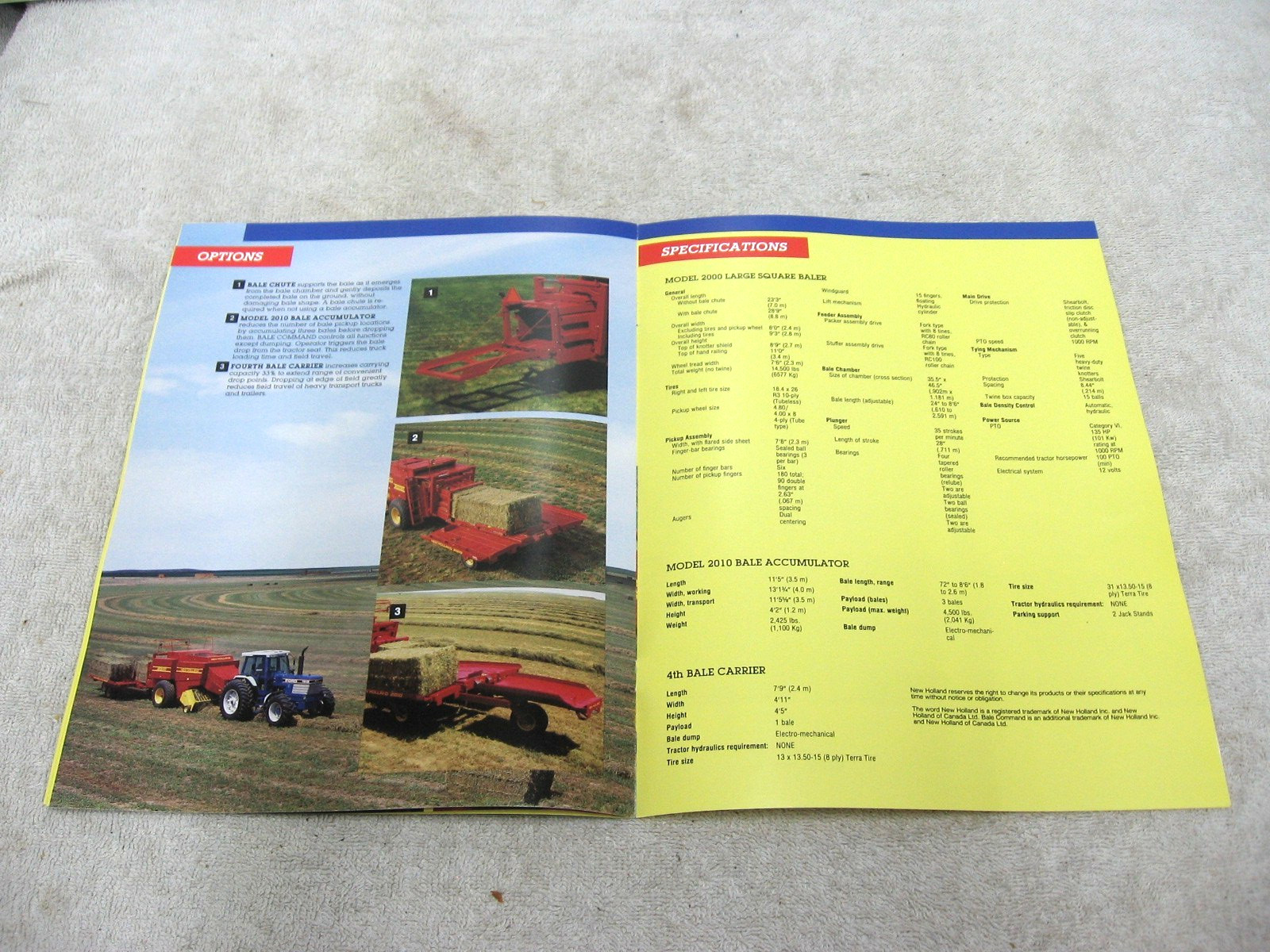 VINTAGE 1986 FORD NEW HOLLAND TRACTOR BALER BALERS BROCHURE 2000 2010