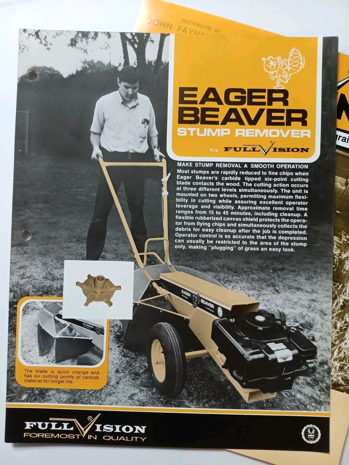 2 FullVision Scanners & Eager Beaver Flyers Brochures Vtg Farming Advertising