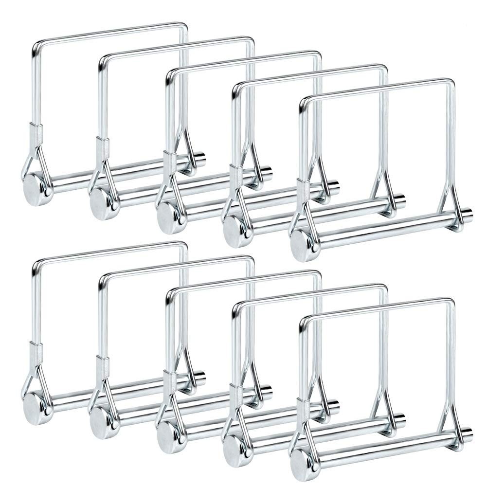 Durable 10 PCS 1/4″ x 2-3/4″ Square Locking Pins Perfect for Trailers & Gardens