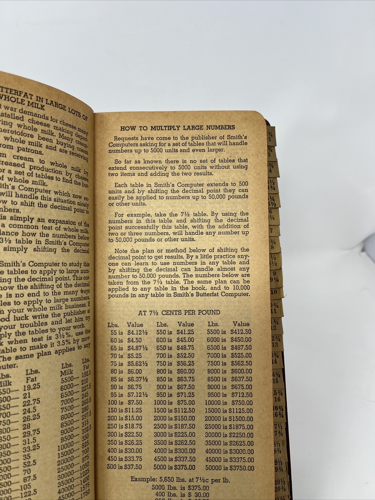 Vtg Butterfat Calculator Book 1940s Smith’s Computer Commodities