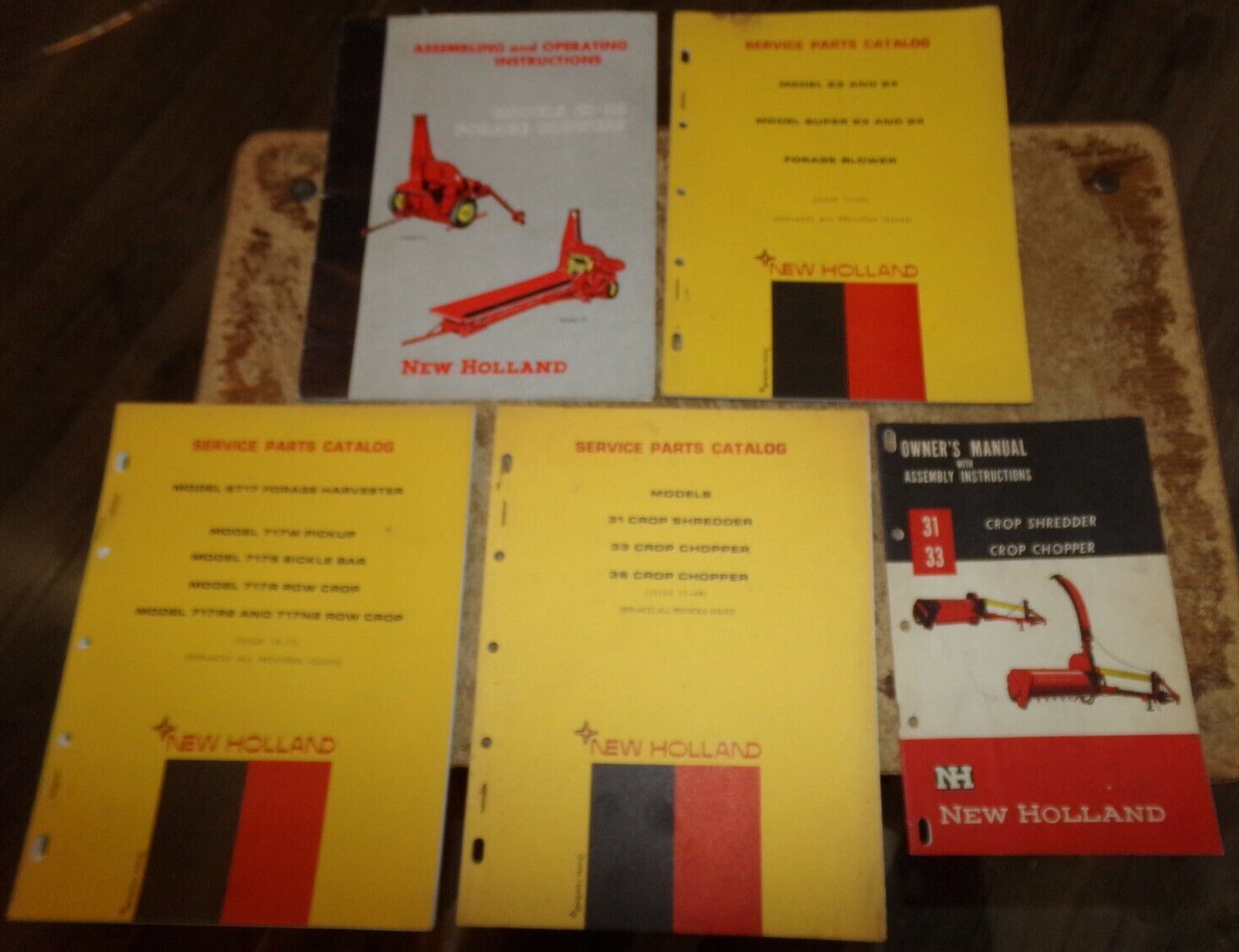 5-lot 1950’s-1970’s new holland forage equip. operators +parts manuals good used